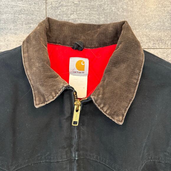 Carhartt J13 BLK Santa Fe Canvas Fleece Lined Jacket XL - Picture 10 of 14